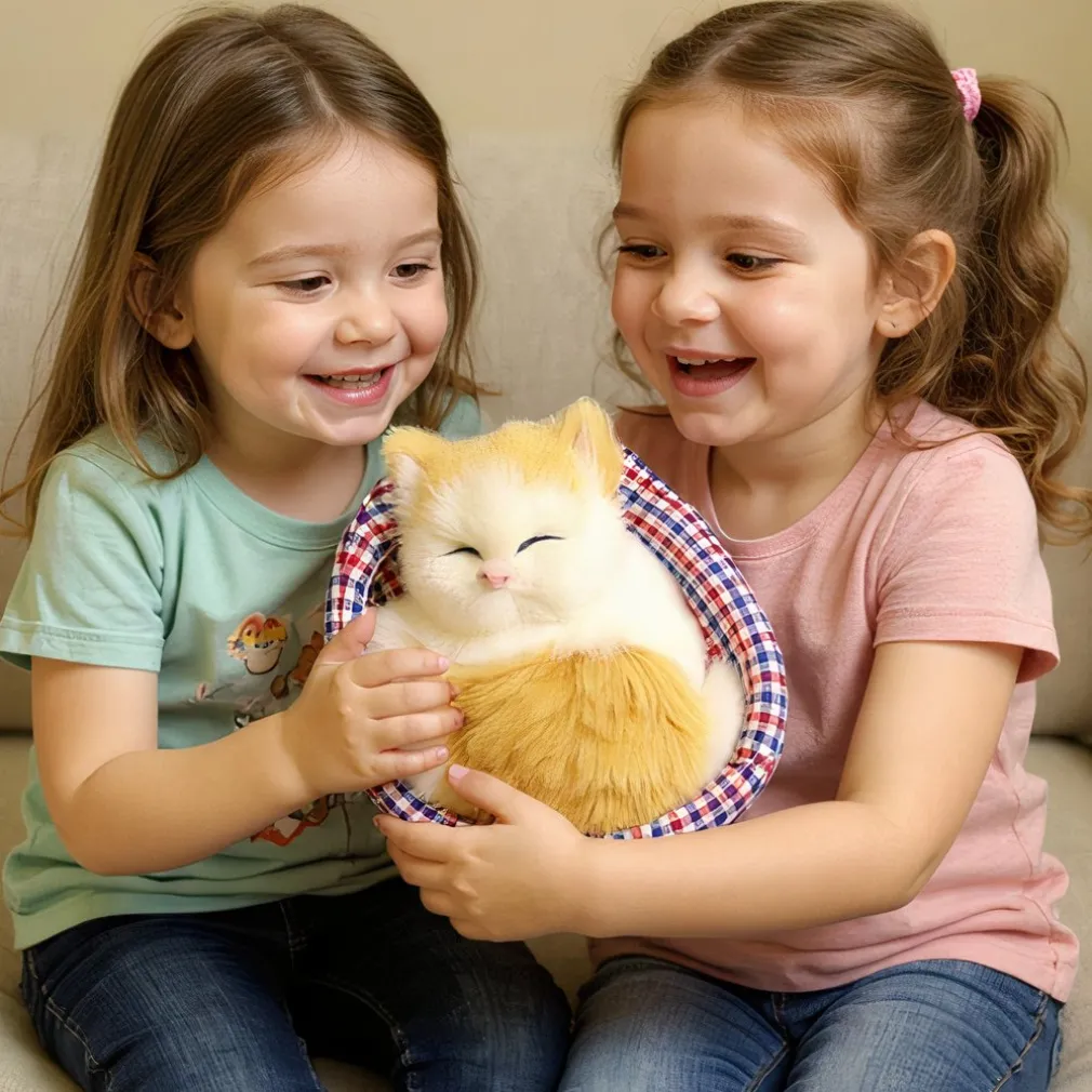 Peluche mini chat endormi