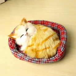 Peluche mini chat endormi