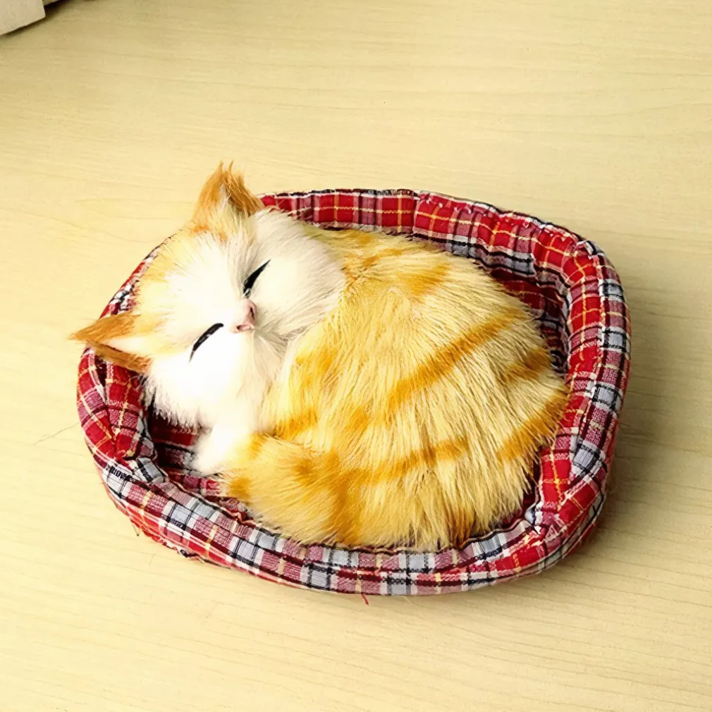 Peluche mini chat endormi