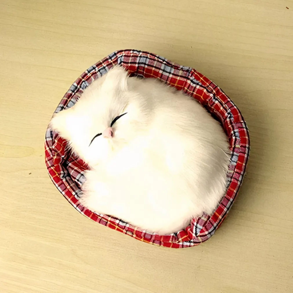 Peluche mini chat endormi