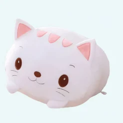 Peluche oreiller chat blanc