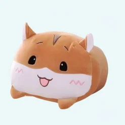 Peluche oreiller chat marron