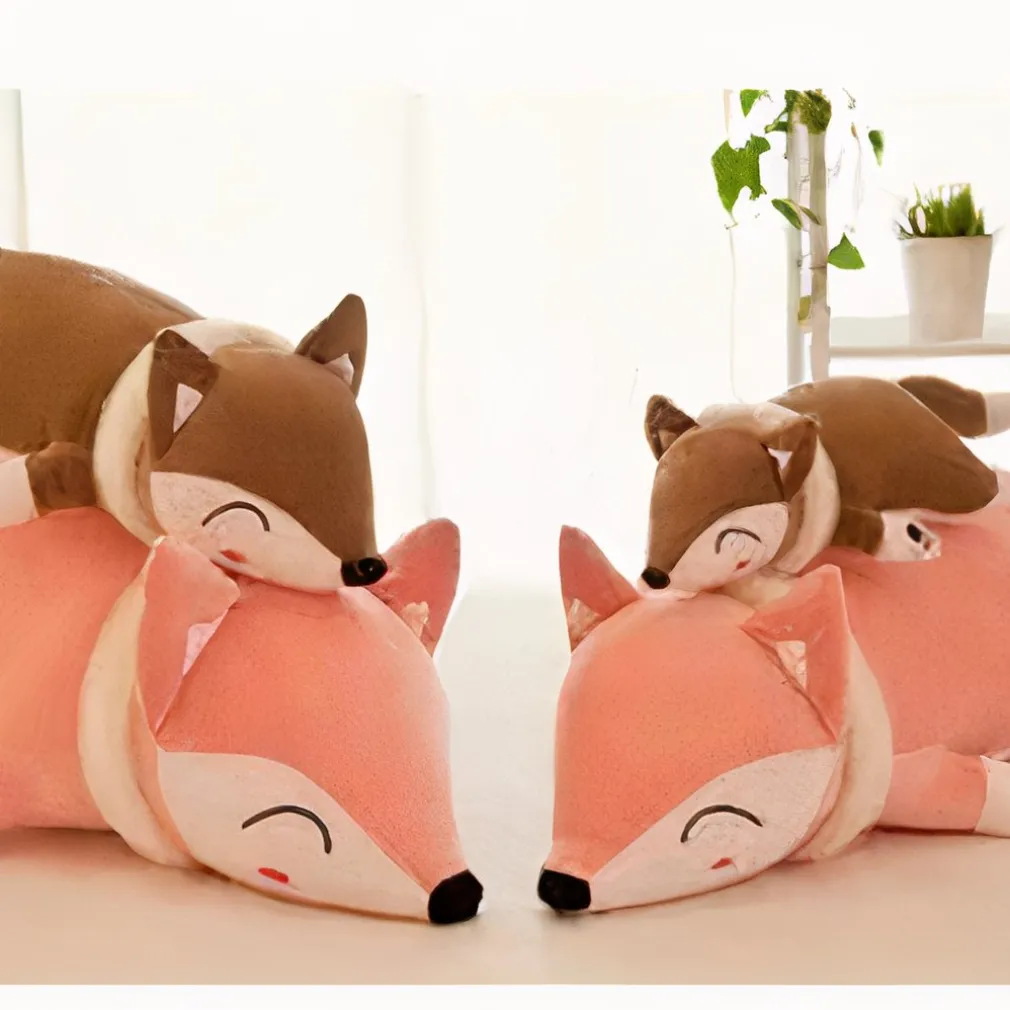 Peluche oreiller en forme de renard
