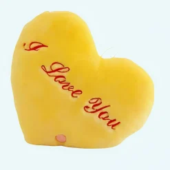 Peluche oreiller jaune I Love You