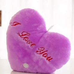 Peluche oreiller violet I Love You