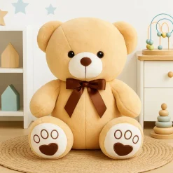 Peluche ours beige à croquer