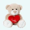 Peluche ours beige amour