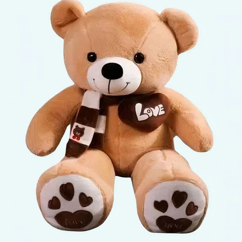 Peluche ours beige pleine d’amour
