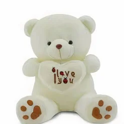 Peluche ours blanc I Love You