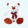 Peluche ours blanc noeud