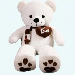 Peluche ours blanc pleine d’amour