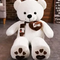 Peluche ours blanc pleine d’amour