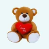 Peluche ours brun amour