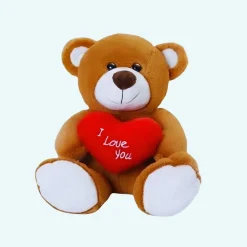 Peluche ours brun amour