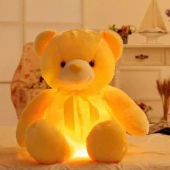 Peluche ours oreiller LED jaune