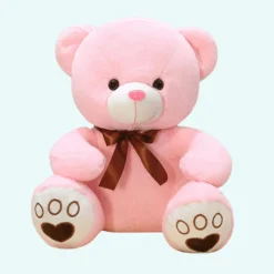 Peluche ours rose à croquer