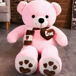Peluche ours rose pleine d’amour