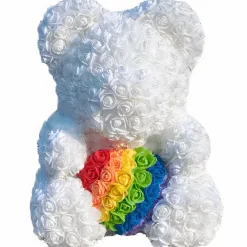 Peluche ours roses arc-en-ciel