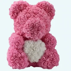 Peluche ours roses roses coffret collector