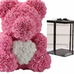 Peluche ours roses roses coffret collector
