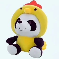Peluche panda déguisé en poule
