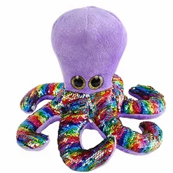 Peluche pieuvre à paillettes souples