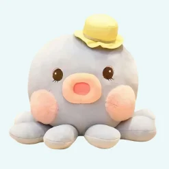 Peluche pieuvre Kawaii bleue