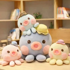 Peluche pieuvre Kawaii bleue