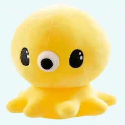 Peluche pieuvre mignonne Kawaii jaune
