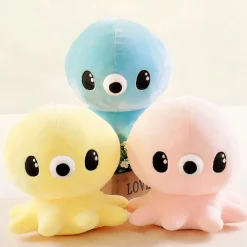 Peluche pieuvre mignonne Kawaii bleue