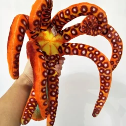 Peluche pieuvre réaliste orange