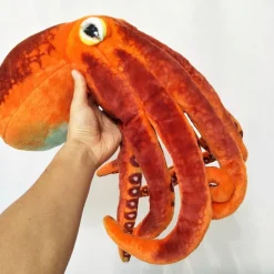 Peluche pieuvre réaliste orange
