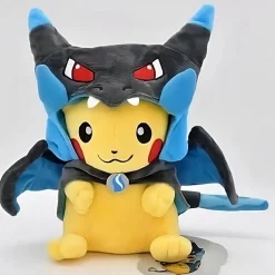 Peluche Pikachu déguisé en Méga Dracaufeu X