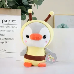 Peluche pingouin déguisé en abeille