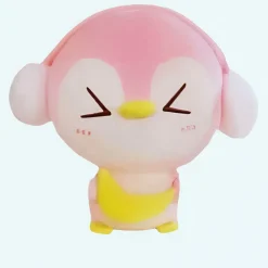 Peluche pingouin rose avec cache oreilles