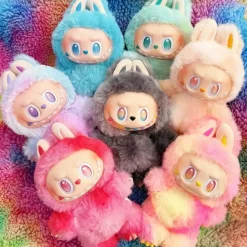 Peluche porte-clef style Labubu couleurs pop