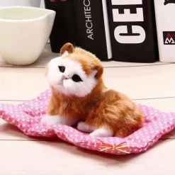 Peluche poupée chat roux