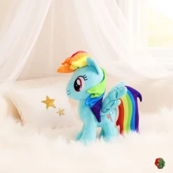 Peluche poupée licorne bleue