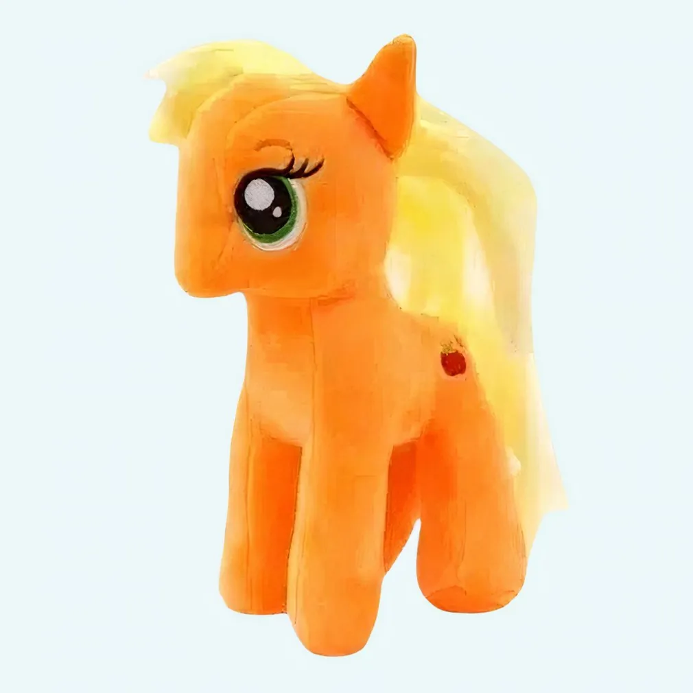 Peluche poupée licorne orange