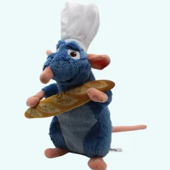 Peluche Ratatouille avec une baguette de pain