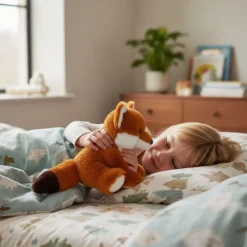 Peluche renard aux grands yeux noirs