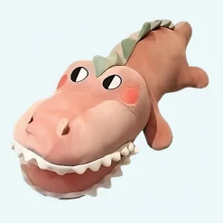 Peluche rigolote crocodile rose