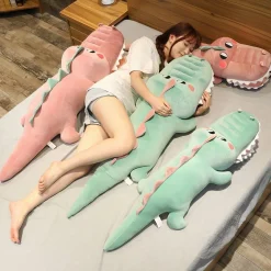 Peluche rigolote crocodile rose