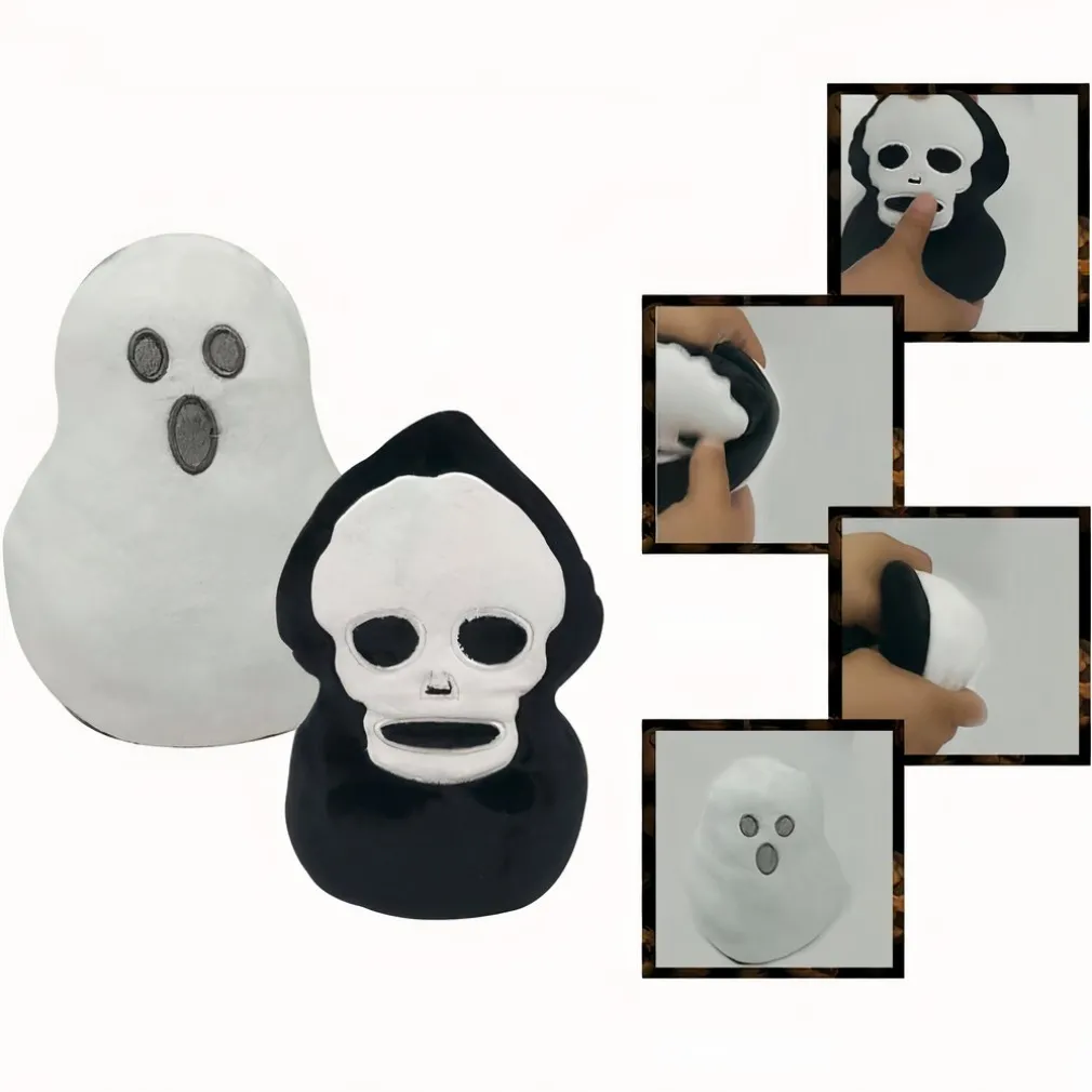 Peluche réversible fantôme tête de mort