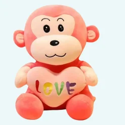 Peluche singe avec cœur