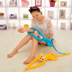 Peluche singe kawaii longue queue jaune