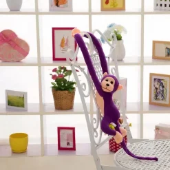 Peluche singe kawaii longue queue violette