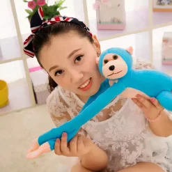 Peluche singe kawaii longue queue bleue