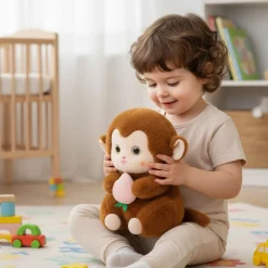 Peluche singe marron kawaii