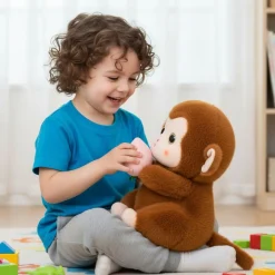 Peluche singe marron kawaii
